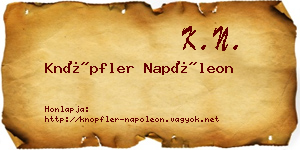 Knöpfler Napóleon névjegykártya